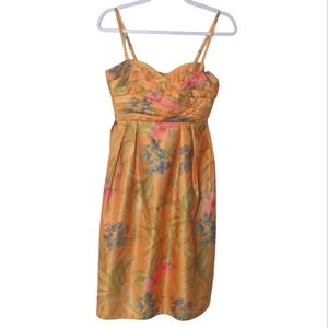 Anthropologie James Coviello New York Yellow Botanical Floral Party Dress 2